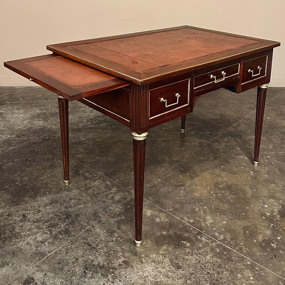 Antique French Directoire Neoclassical Mahogany Leather Top Desk For Sale 5