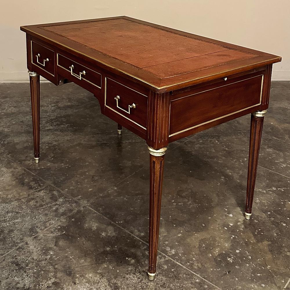 Antique French Directoire Neoclassical Mahogany Leather Top Desk For Sale 6