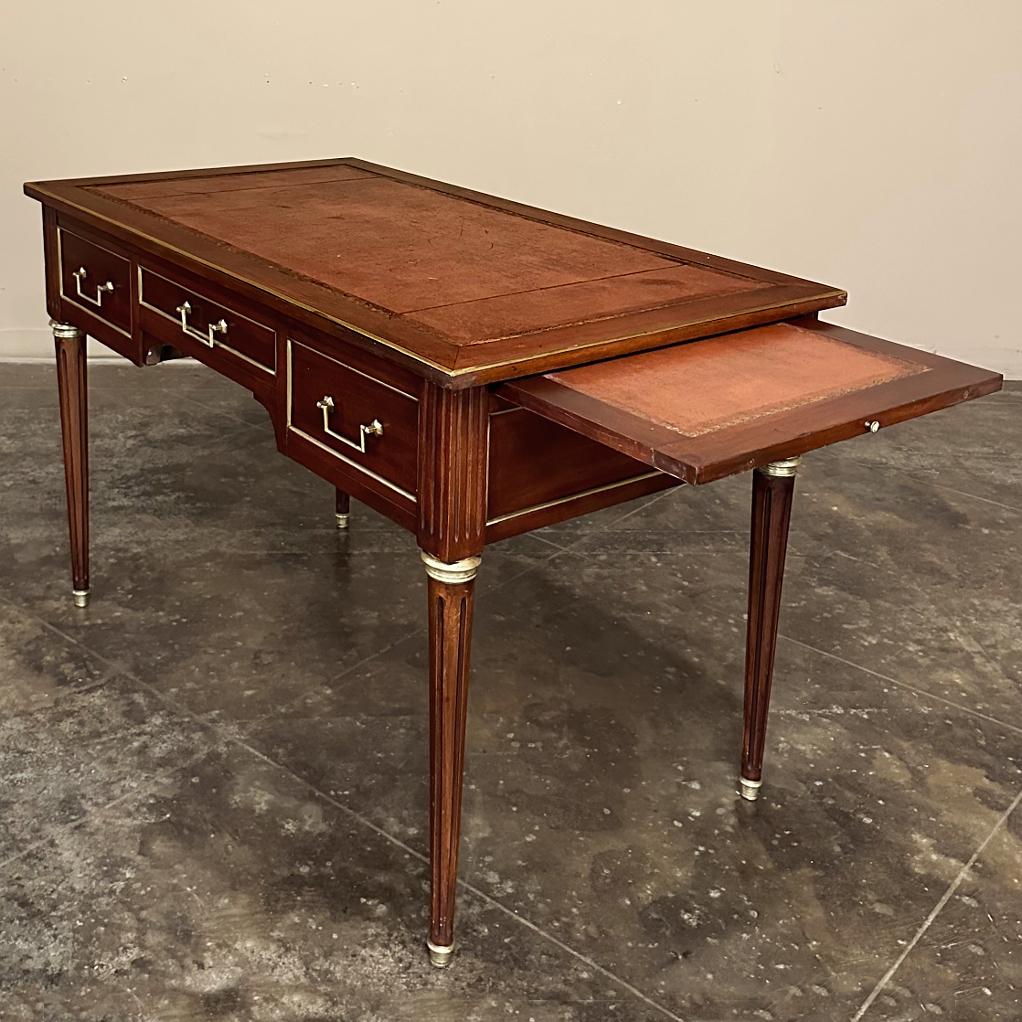 Antique French Directoire Neoclassical Mahogany Leather Top Desk For Sale 7