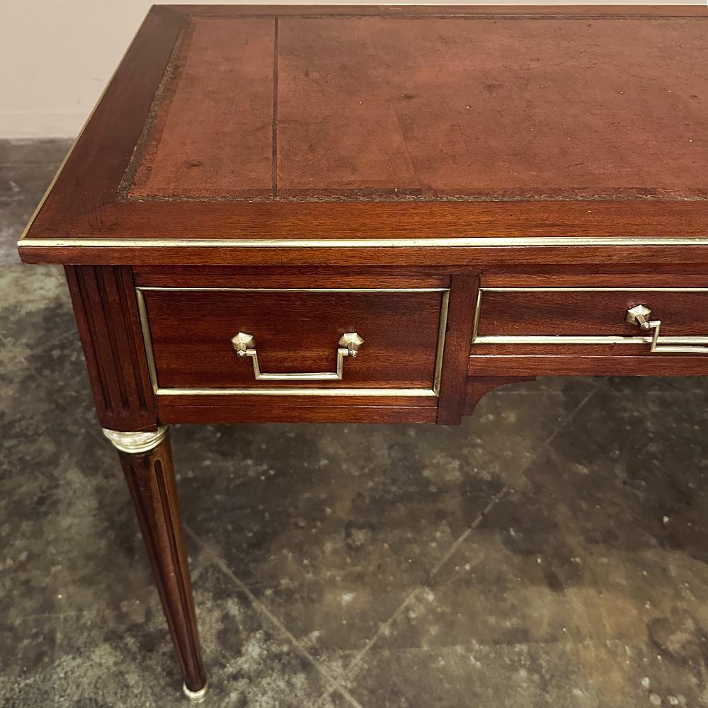 Antique French Directoire Neoclassical Mahogany Leather Top Desk For Sale 9
