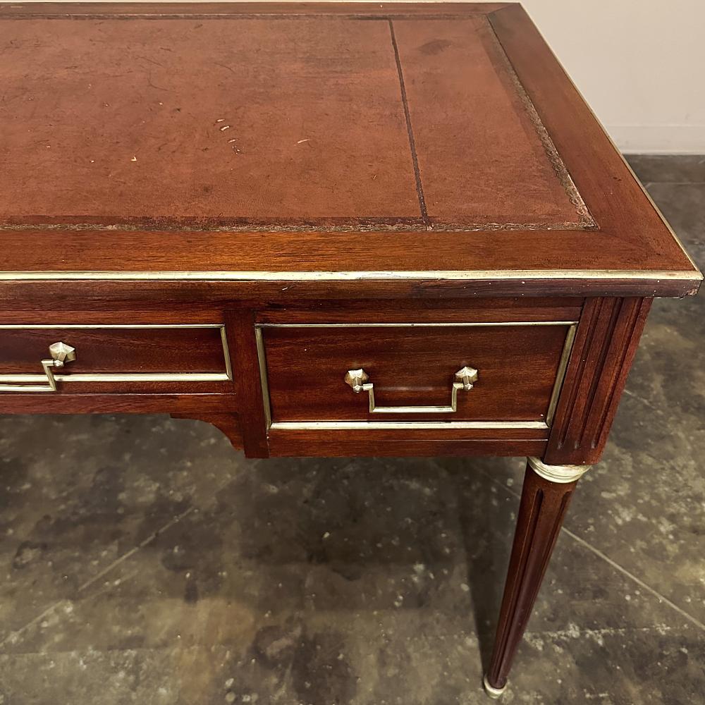 Antique French Directoire Neoclassical Mahogany Leather Top Desk For Sale 10