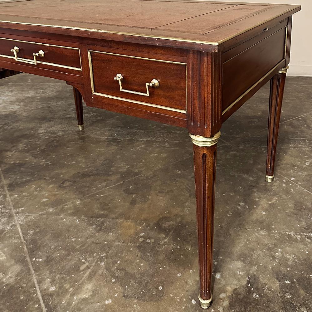 Antique French Directoire Neoclassical Mahogany Leather Top Desk For Sale 11