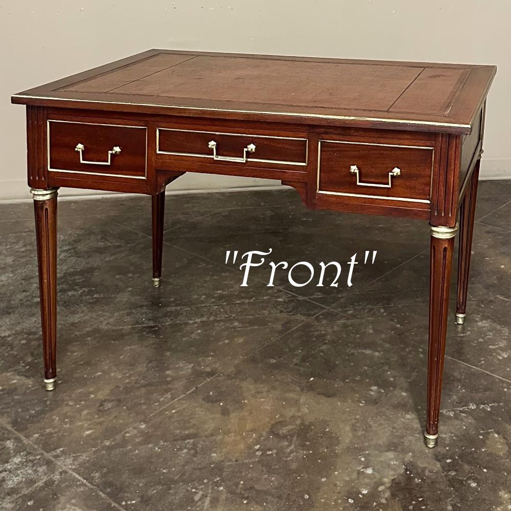 Antique French Directoire Neoclassical Mahogany Leather Top Desk For Sale 3