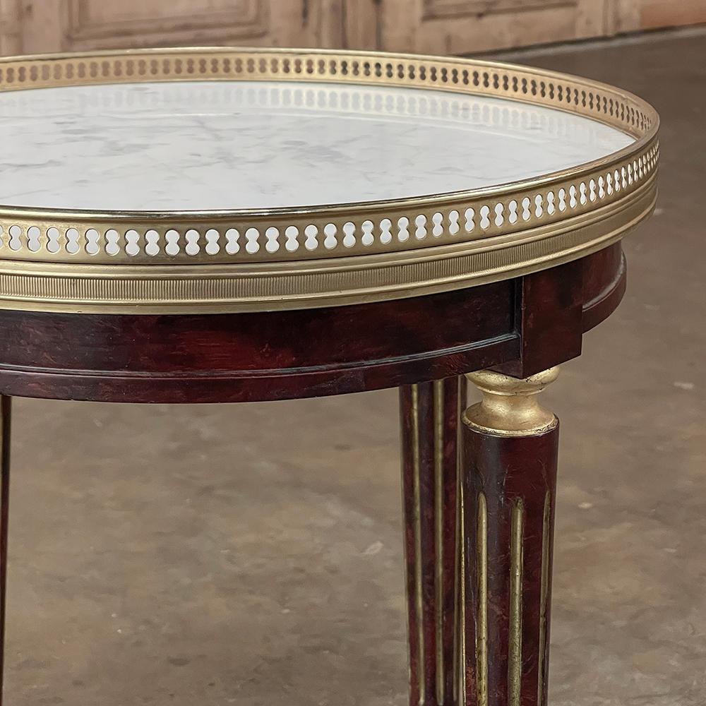 Antique French Directoire Style Bouillotte Side Table with Carrara Marble For Sale 5