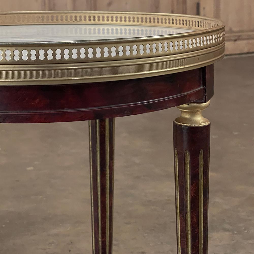 Antique French Directoire Style Bouillotte Side Table with Carrara Marble For Sale 7