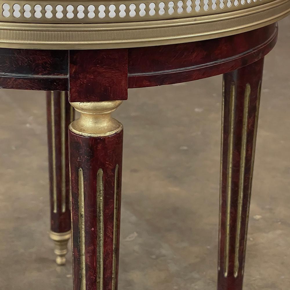 Antique French Directoire Style Bouillotte Side Table with Carrara Marble For Sale 11