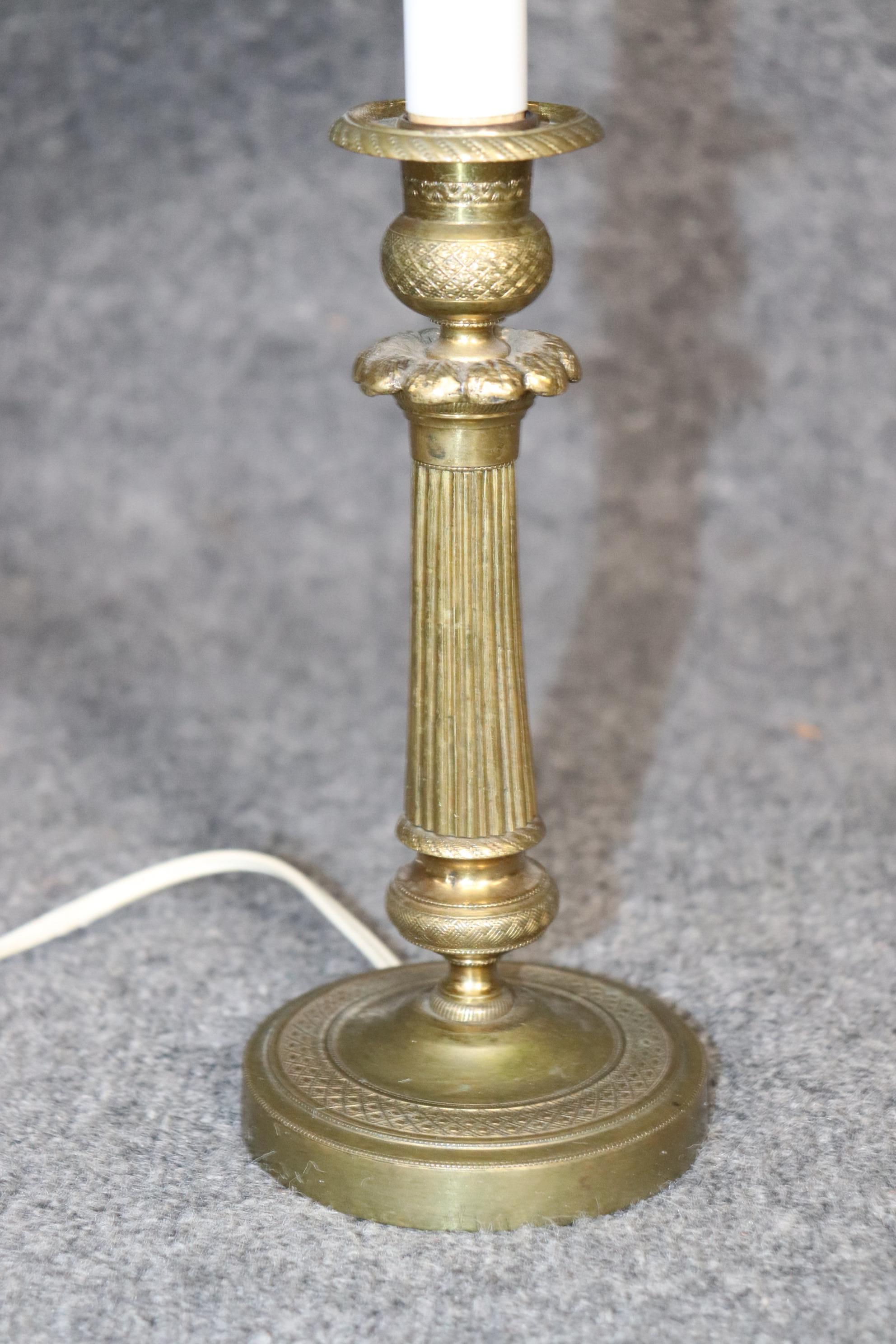 Metal Antique French Directoire Style Brass Table Bedside Lamps