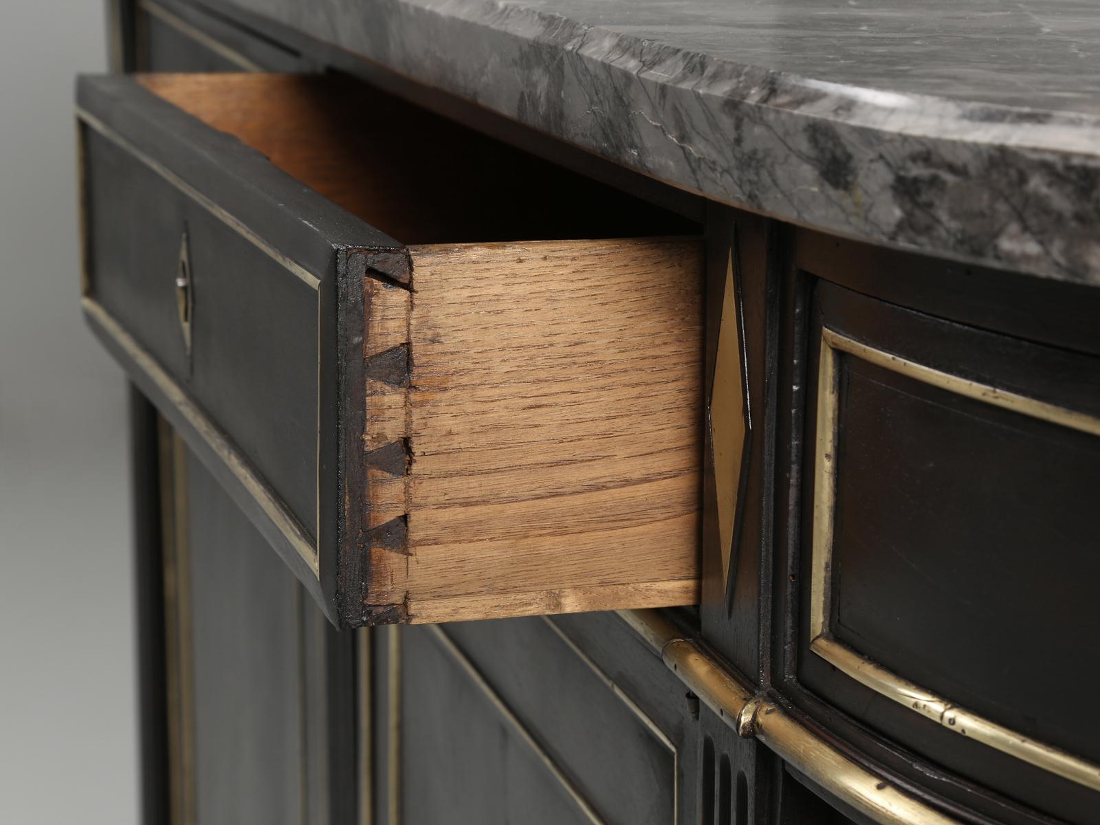 Antique French Directoire Style Buffet Restored in a Deep Rich Brown Stain 2