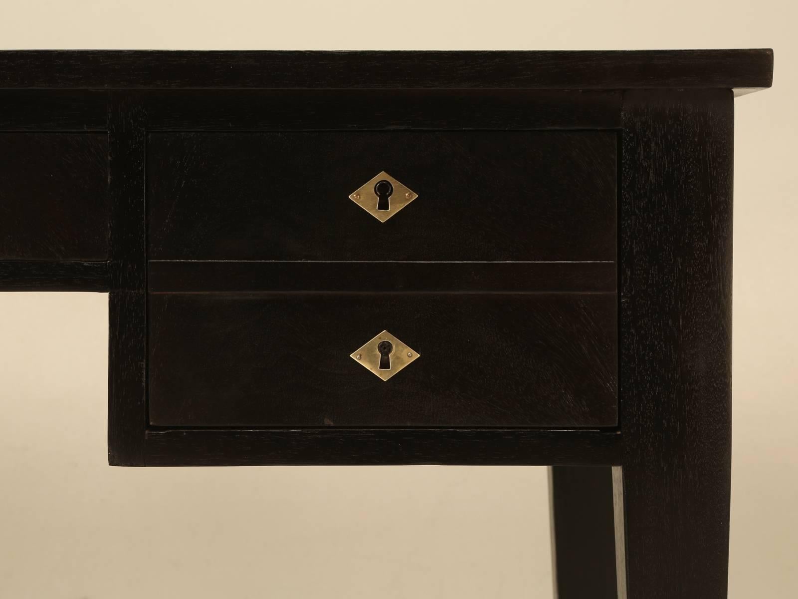 Antique French Directoire Style Desk in an Ebonized Finish and Restored Leather 1