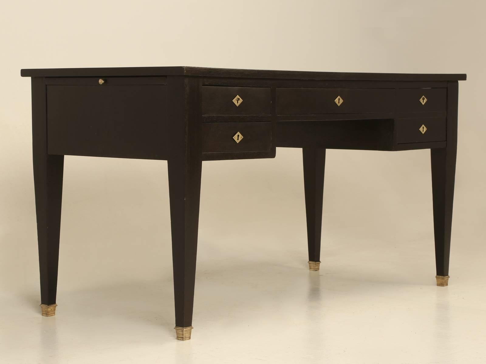 Antique French Directoire Style Desk in an Ebonized Finish and Restored Leather 4