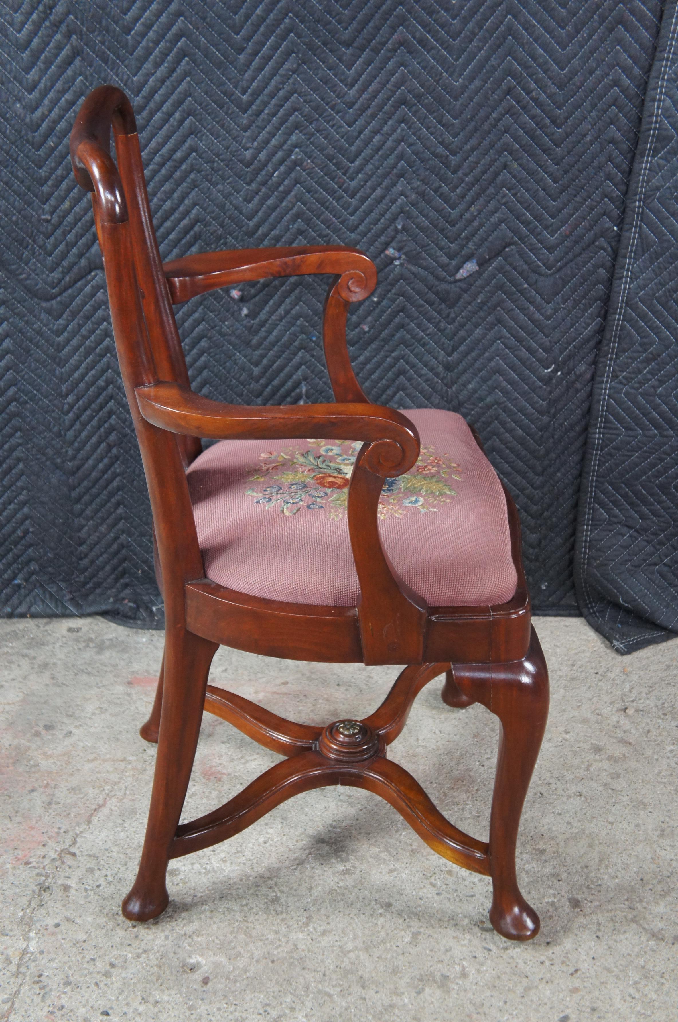 Antique French Directoire Style Mahogany Dining Arm Desk Chair Seduta a punto d'ago in vendita 5