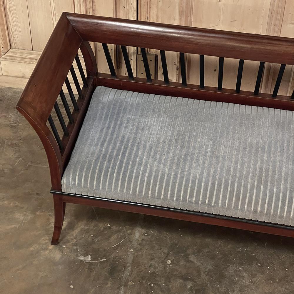 Fabric Antique French Directoire Style Settee ~ Canape For Sale