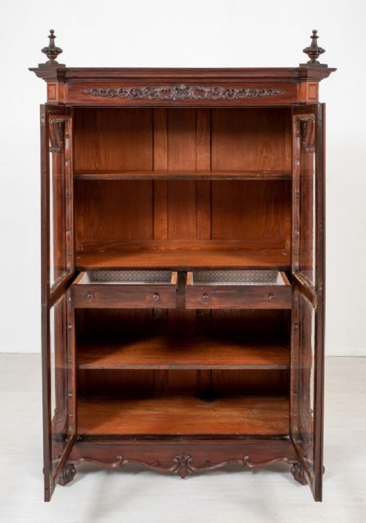 Antique French Display Cabinet, Carved Bijouterie, 1880 1