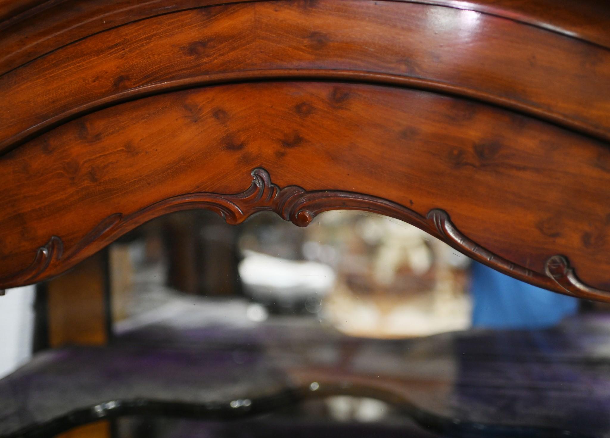 Antique French Display Cabinet Rustic Mahogany Vitrine 1840 in vendita 9