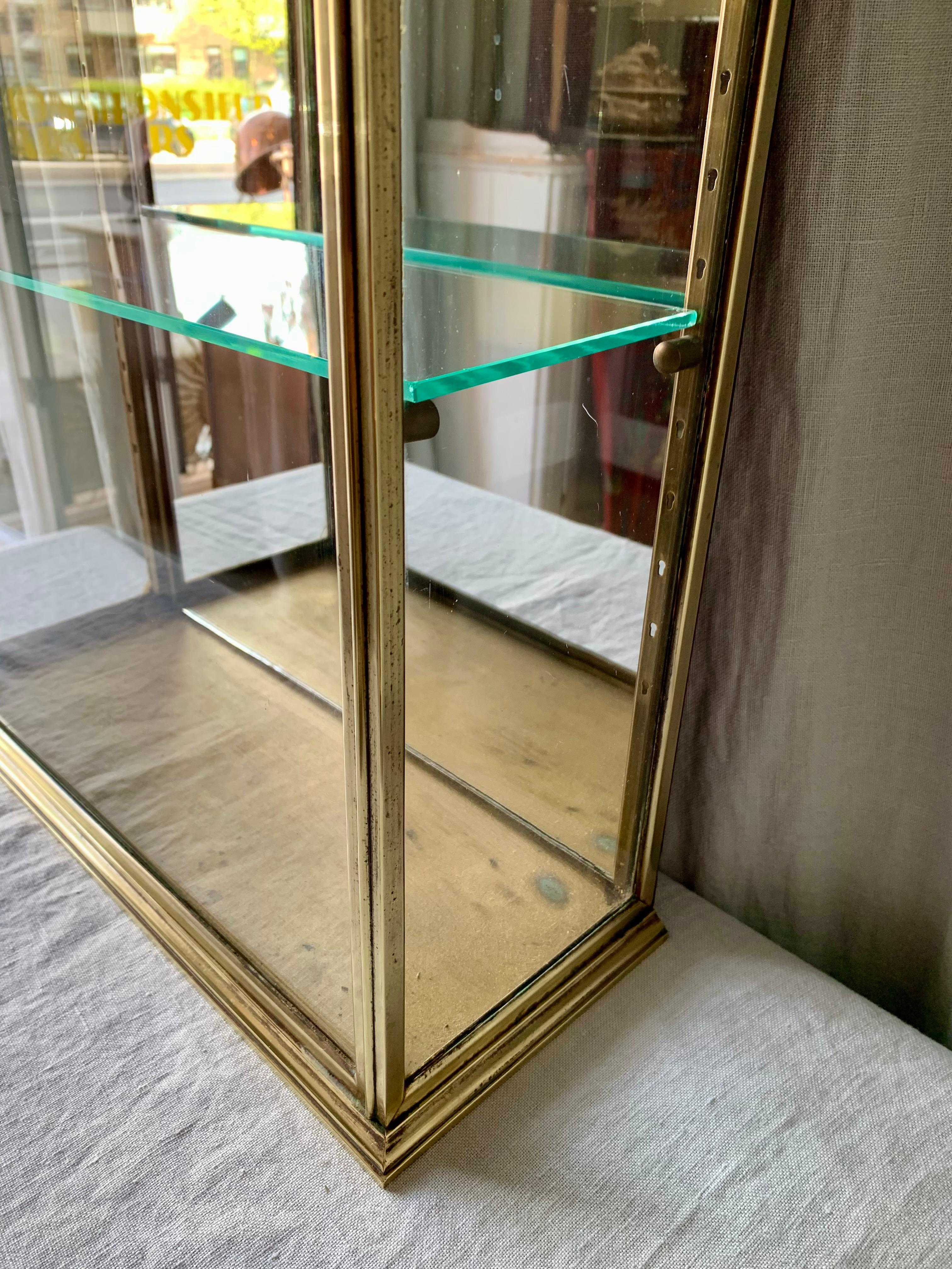 Brass Antique French Display Cabinet - Vitrine For Sale