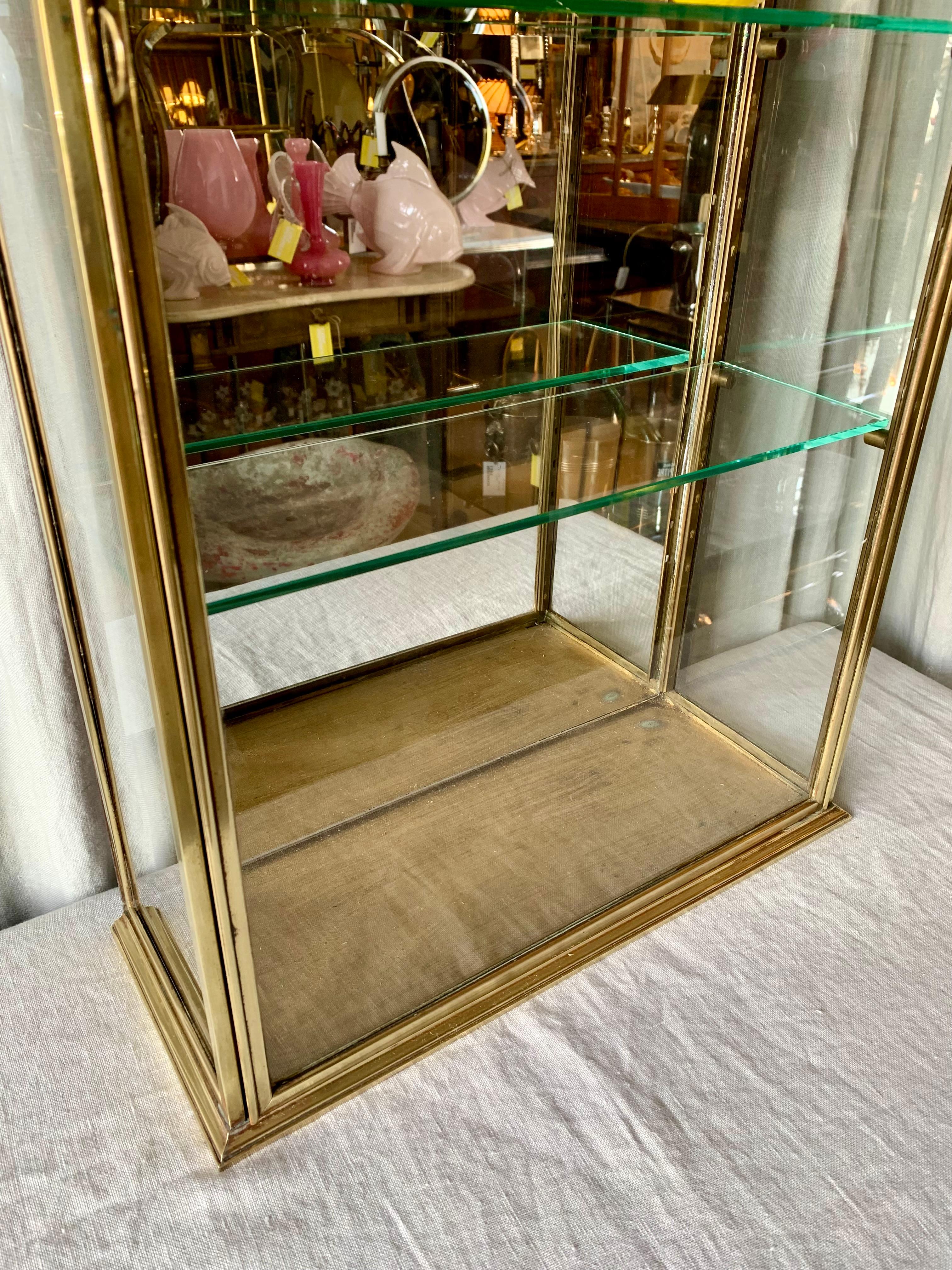 Brass Antique French Display Cabinet - Vitrine For Sale