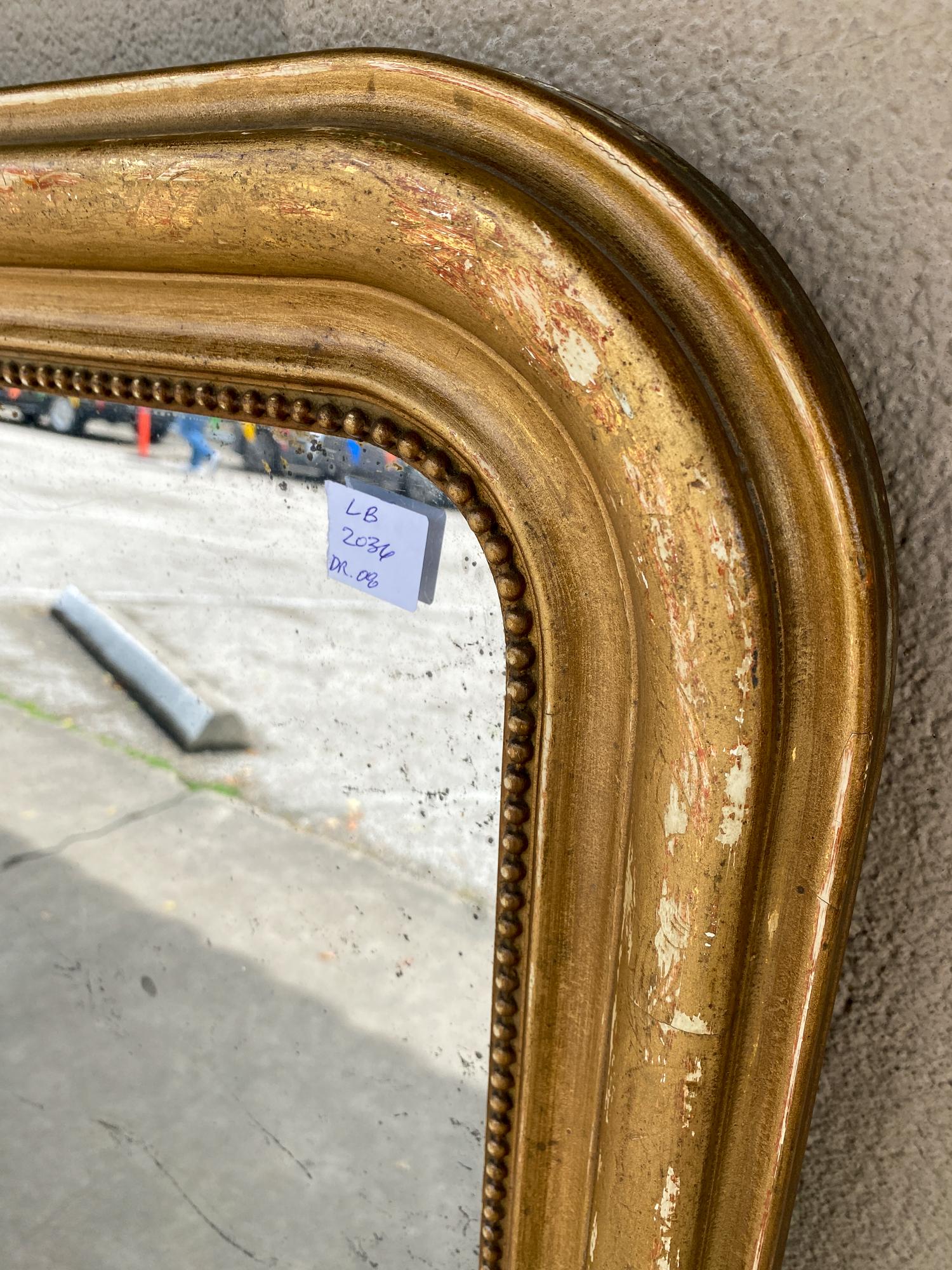 Antique French Distressed Gilt Louis Philippe Mirror 5
