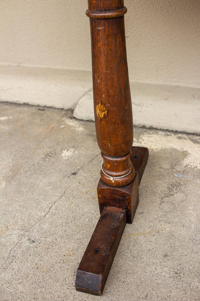 Antique French Distressed Wood Console Table at 1stDibs