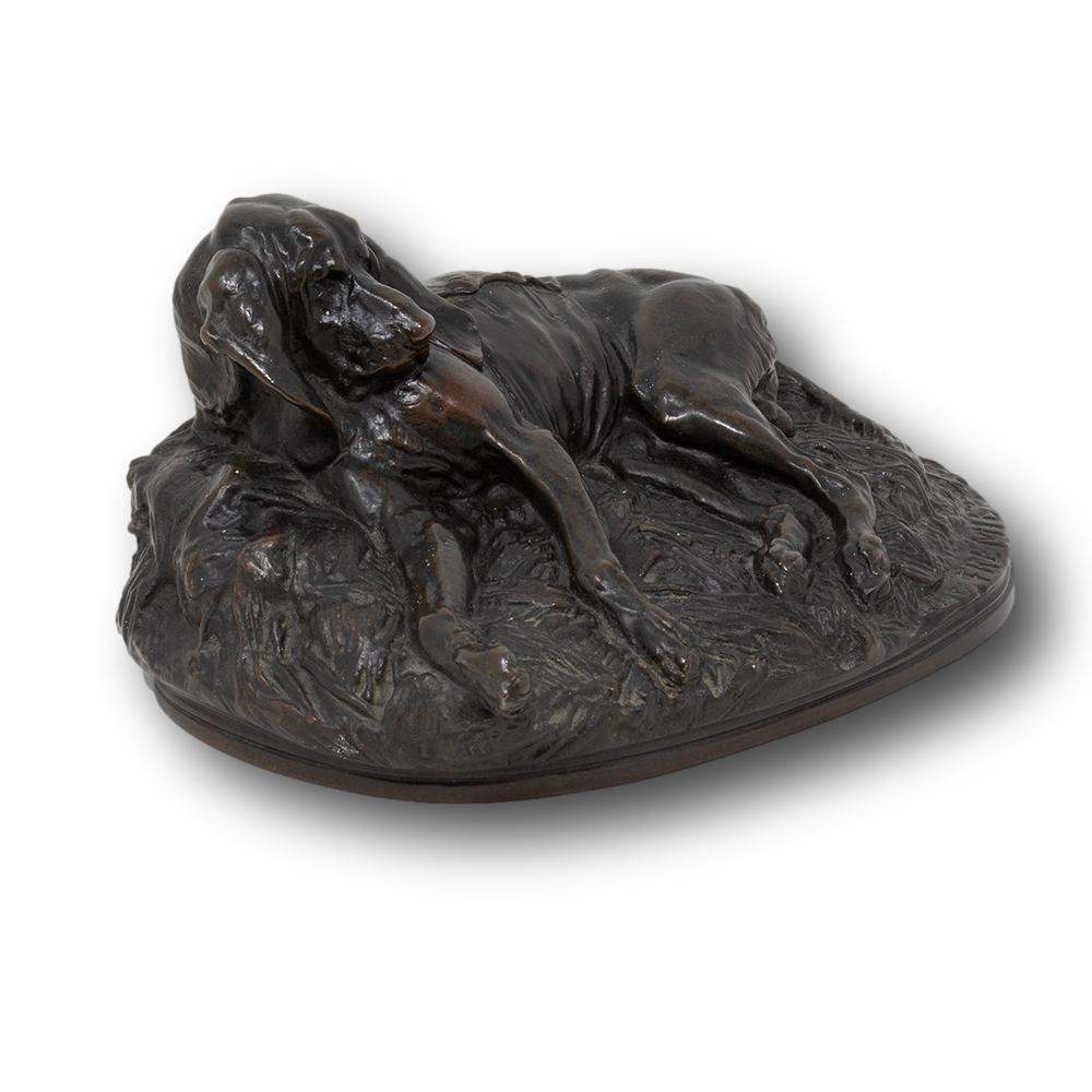 Antique French Dog Bronze Sculpture by Emmanuel Fremiet 4