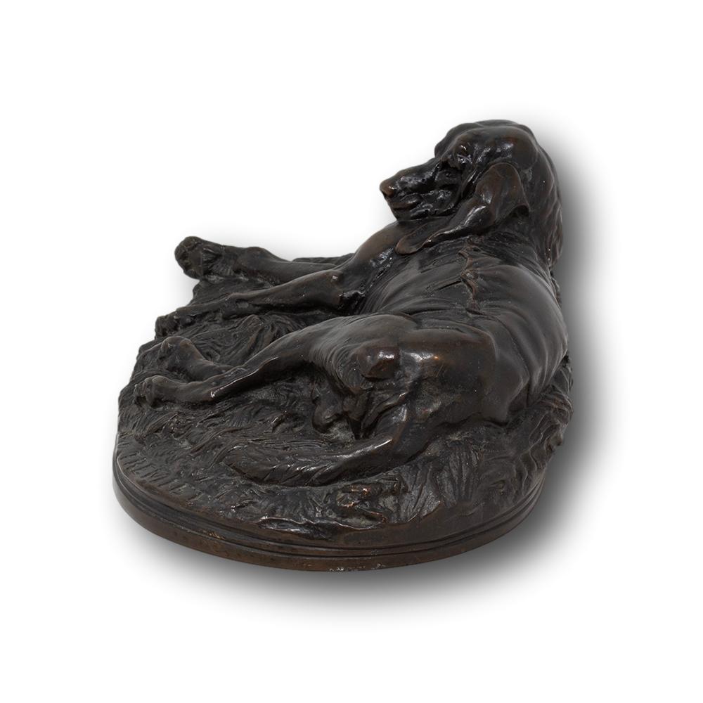 19th Century Antique French Dog Bronze Sculpture by Emmanuel Fremiet