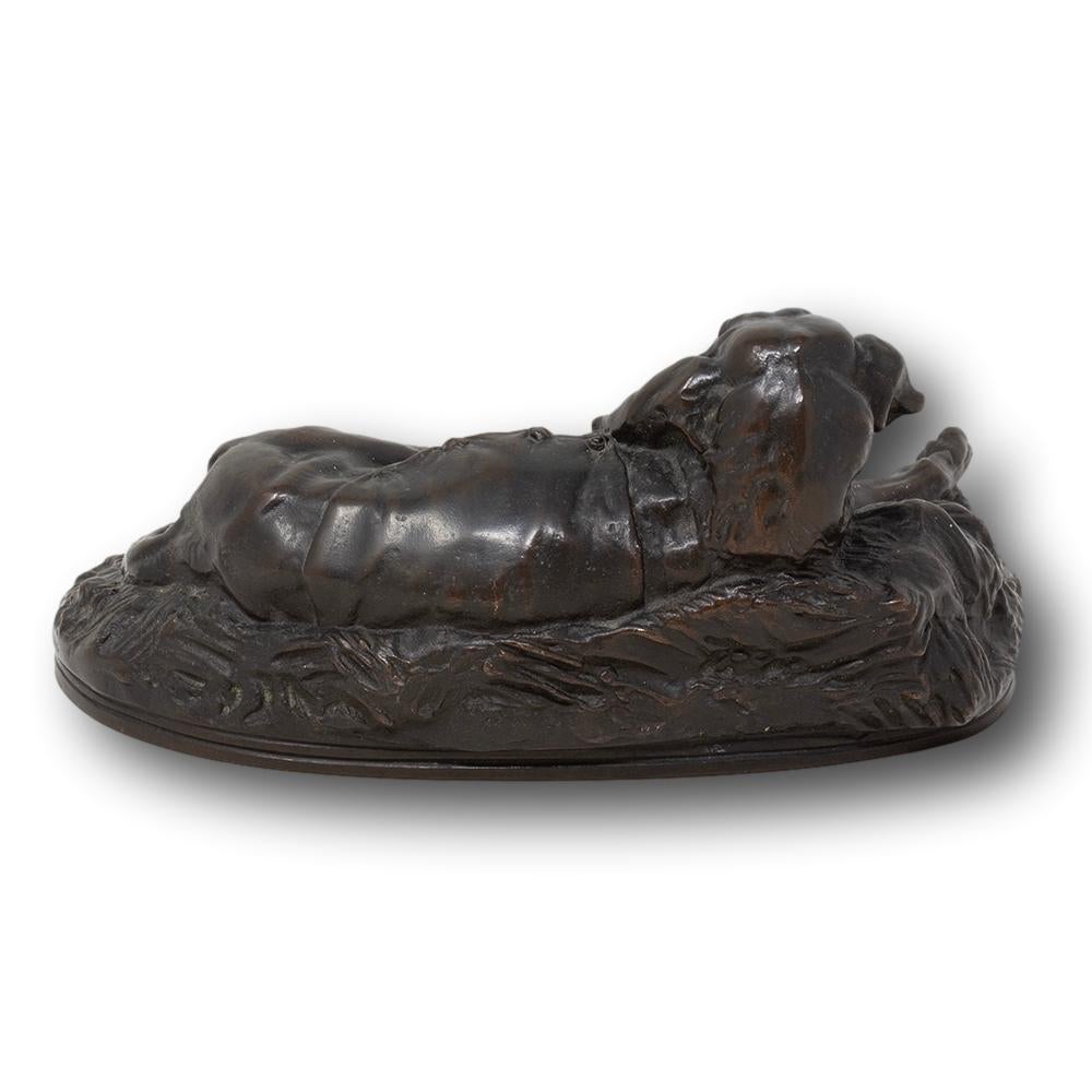 Antique French Dog Bronze Sculpture by Emmanuel Fremiet 2