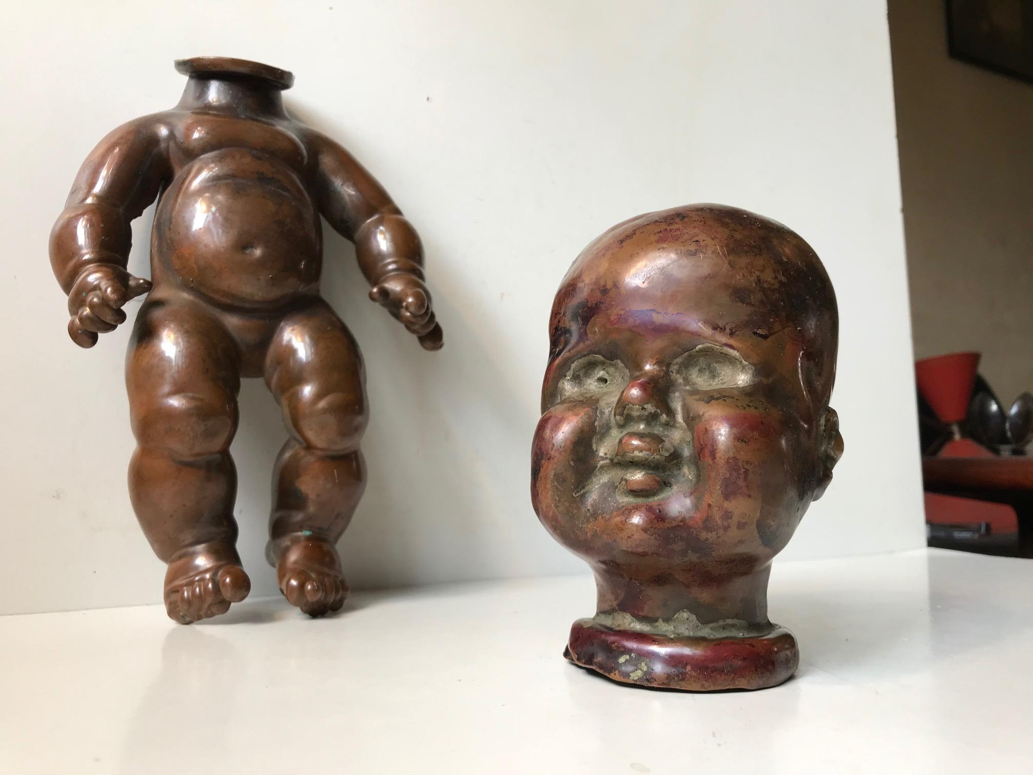 Antike französische Puppenform aus Kupfer:: 1910er Jahre (Arts and Crafts) im Angebot