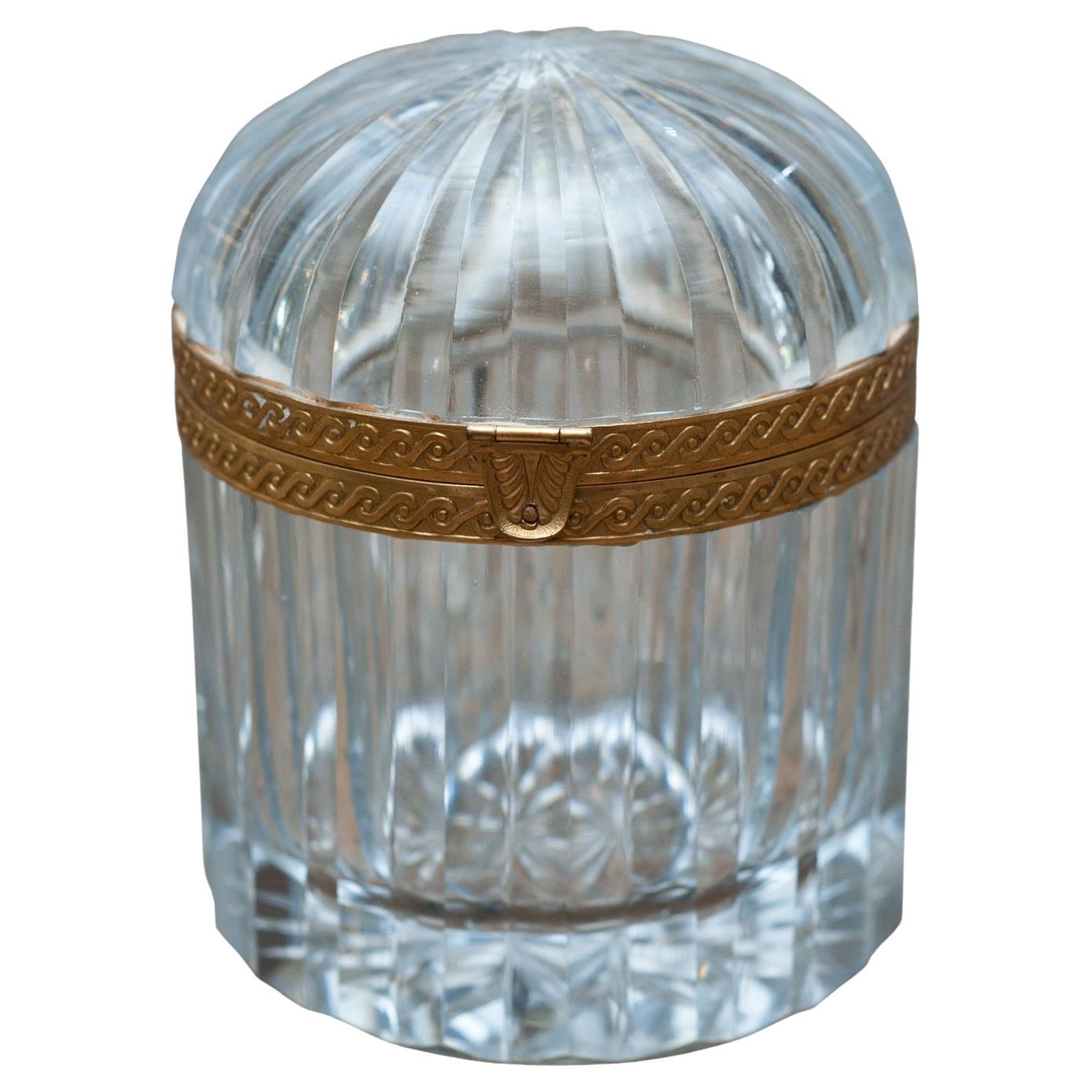 Bonce de Cristal Abovedado Antique French con Montura de Bronce en venta