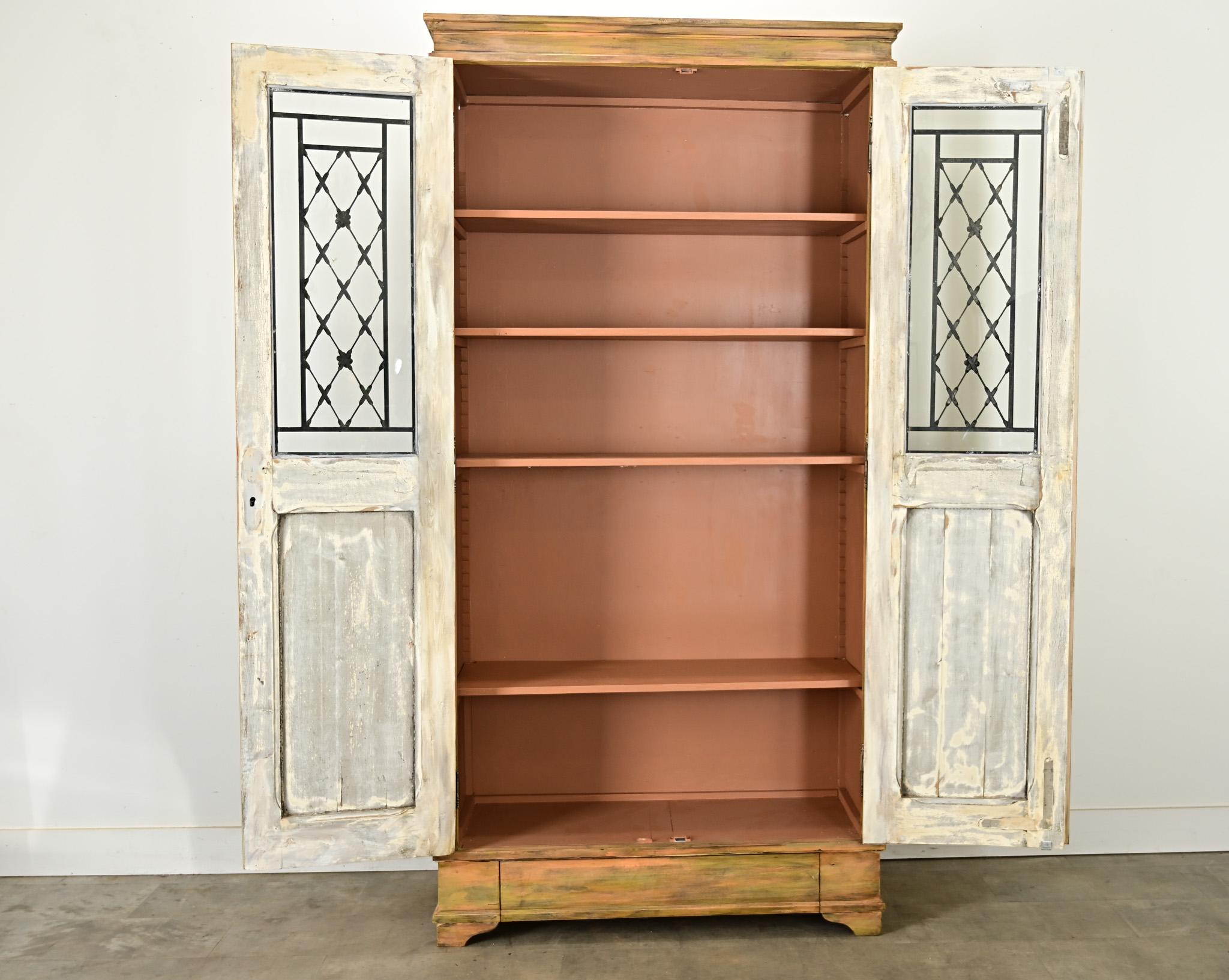 Glass Antique French Door Bibliothèque For Sale