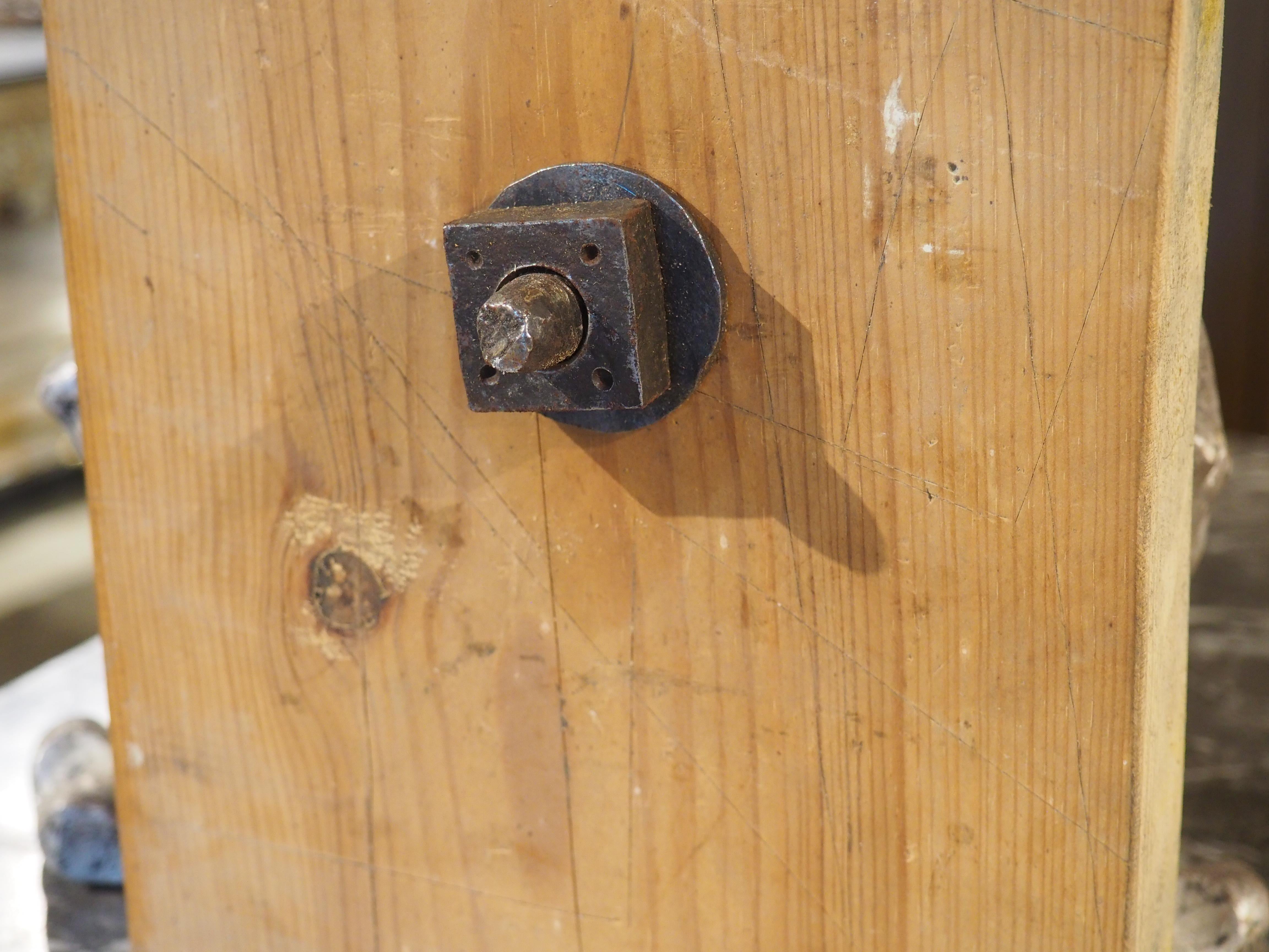 Antique French Door Knocker Pull With Pierced Backplate For Sale 2