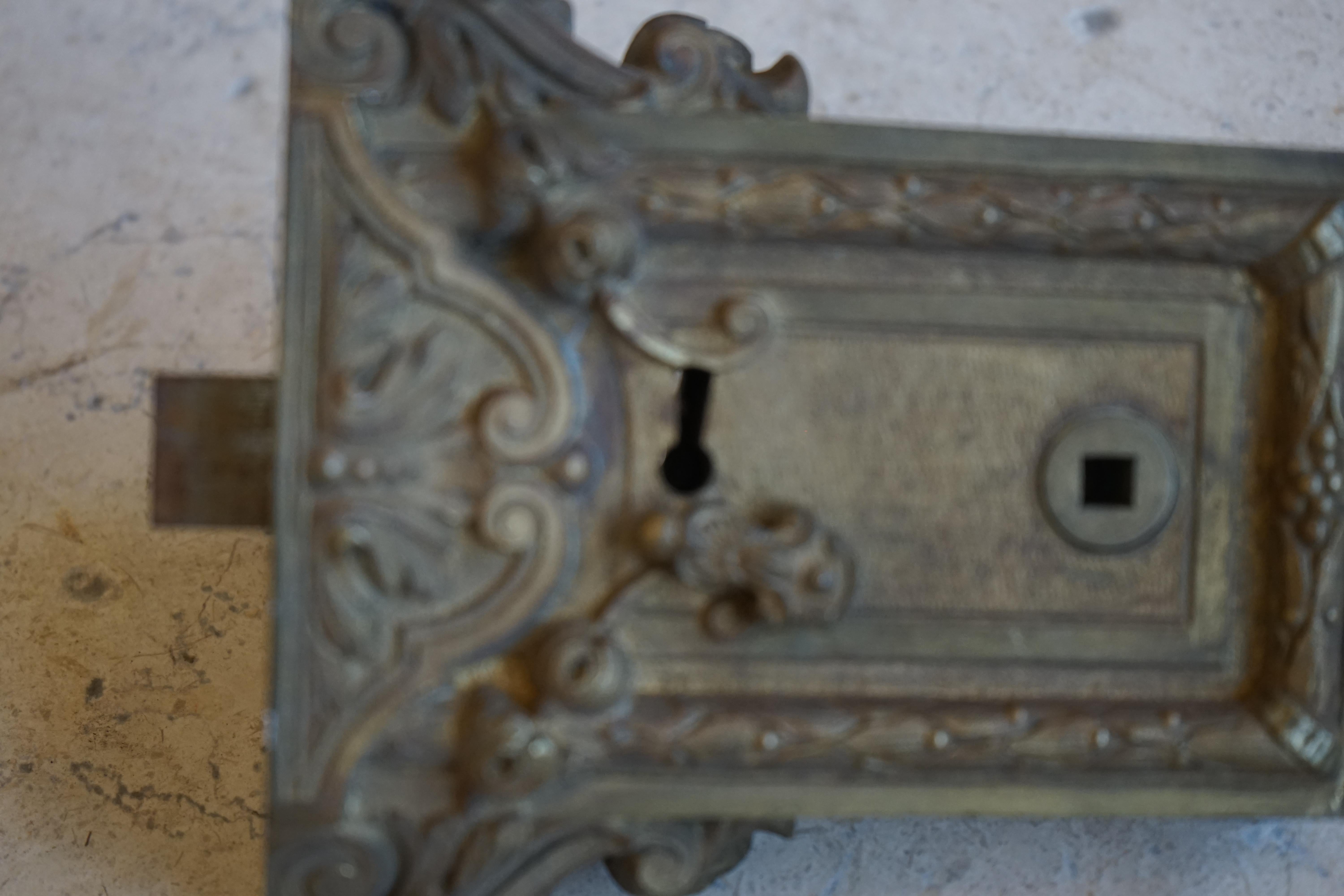European Antique French Door Rim Lock