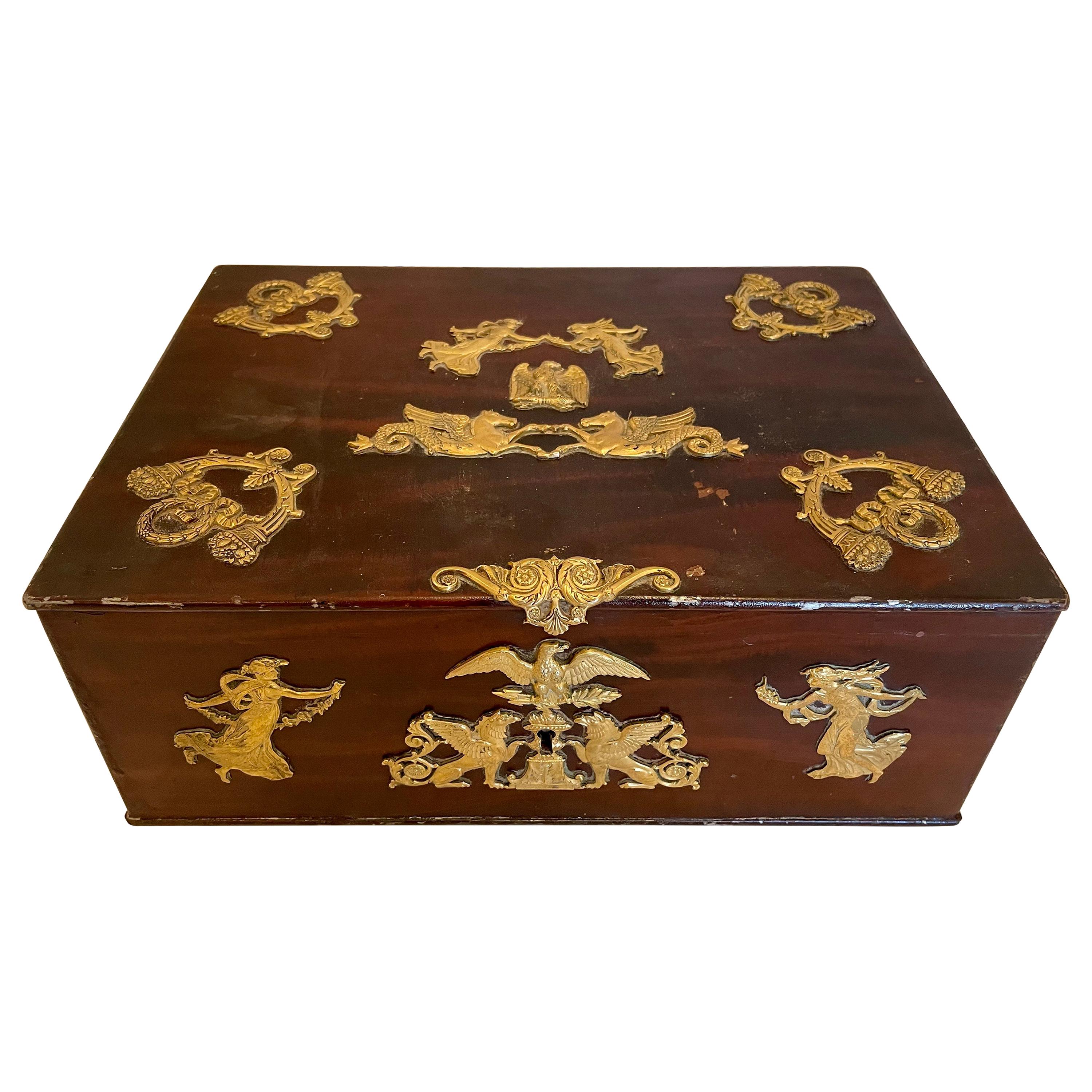Antique French D'Ore Bronze 2nd Empire Box, Napoleon III For Sale