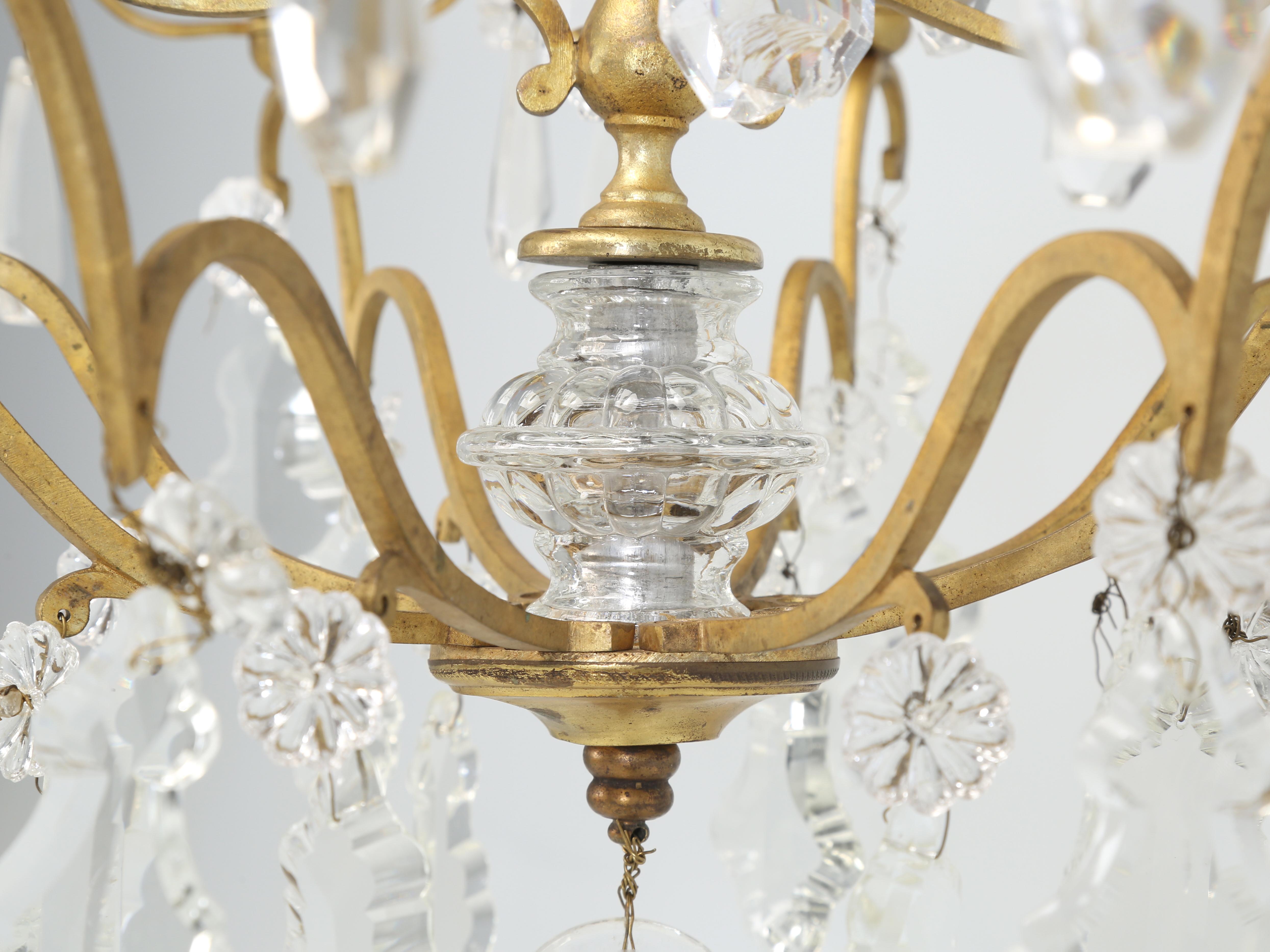 Antike Französisch Doré Bronze Exquisite Kronleuchter für Kerzen eingerichtet Mitte 1800's  im Angebot 5
