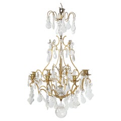 Antique French Doré Bronze Exquisite Chandelier Set Up for Candles Mid-1800s