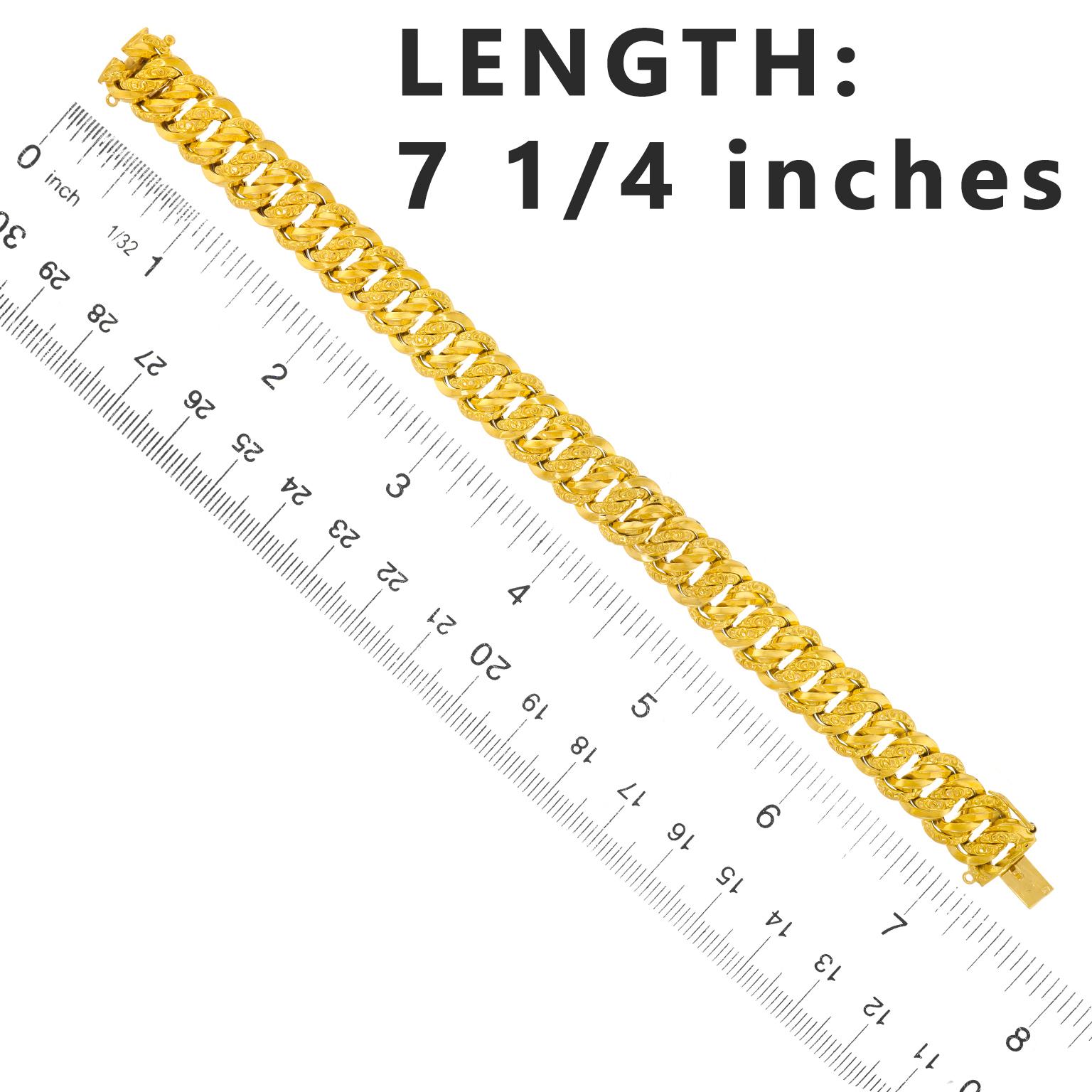 Antike Französisch Double Link Armband für Damen oder Herren