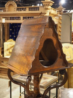 Antique French Double Music Lectern in Carved Walnut and Pine, Circa 1700