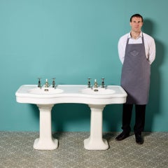 Antique French Double Pedestal Bathroom Sink