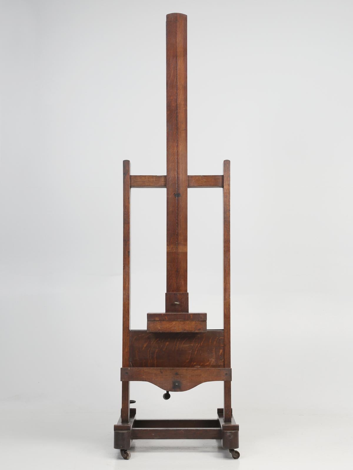 Antique French, Double-Sided Easel made from Quarter-Sawn White Oak 5