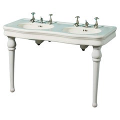 Used French Double Washstand with Porcelain Legs