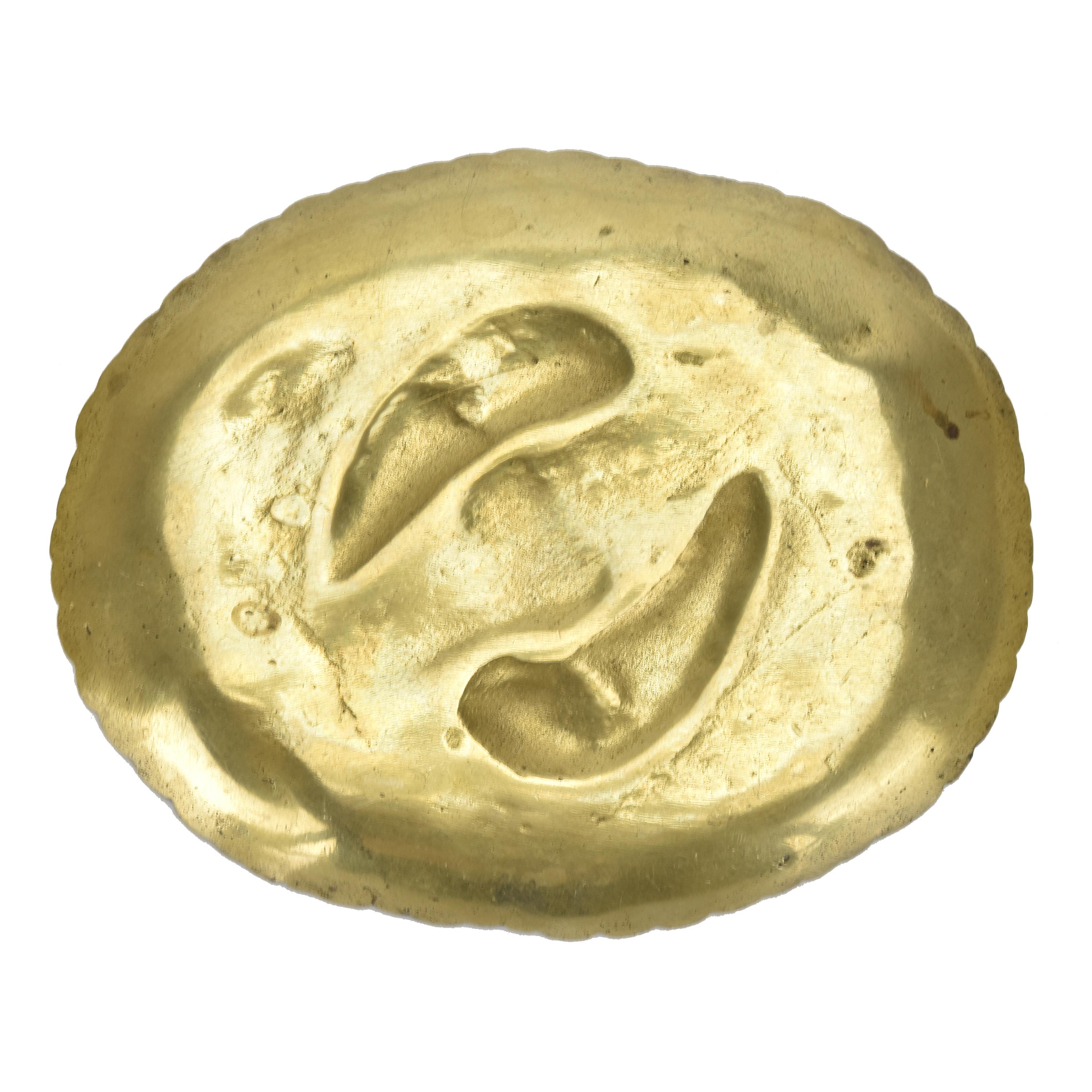 Antike französische Drache-Goldbronze-Ablageschale aus vergoldeter Bronze (Französisch) im Angebot