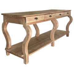 Antique French drapers table. 19th Century, console, behind sofa table