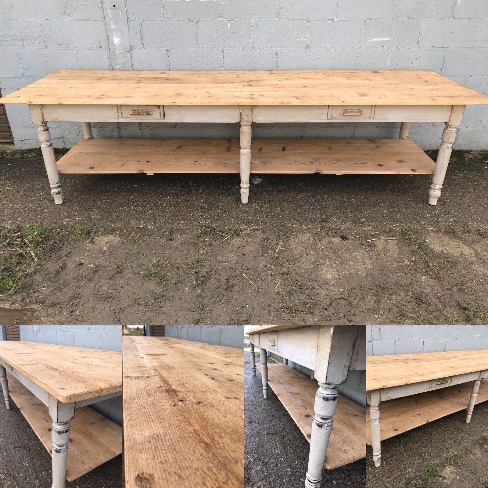 This is a beautiful French drapers table in fully restored condition. Fantastic age and patina, second to none!! Delicate legs and thick top, great size for 14+ people or display for a shop etc....


Dimensions: 310cm long, 90cm wide, 80cm