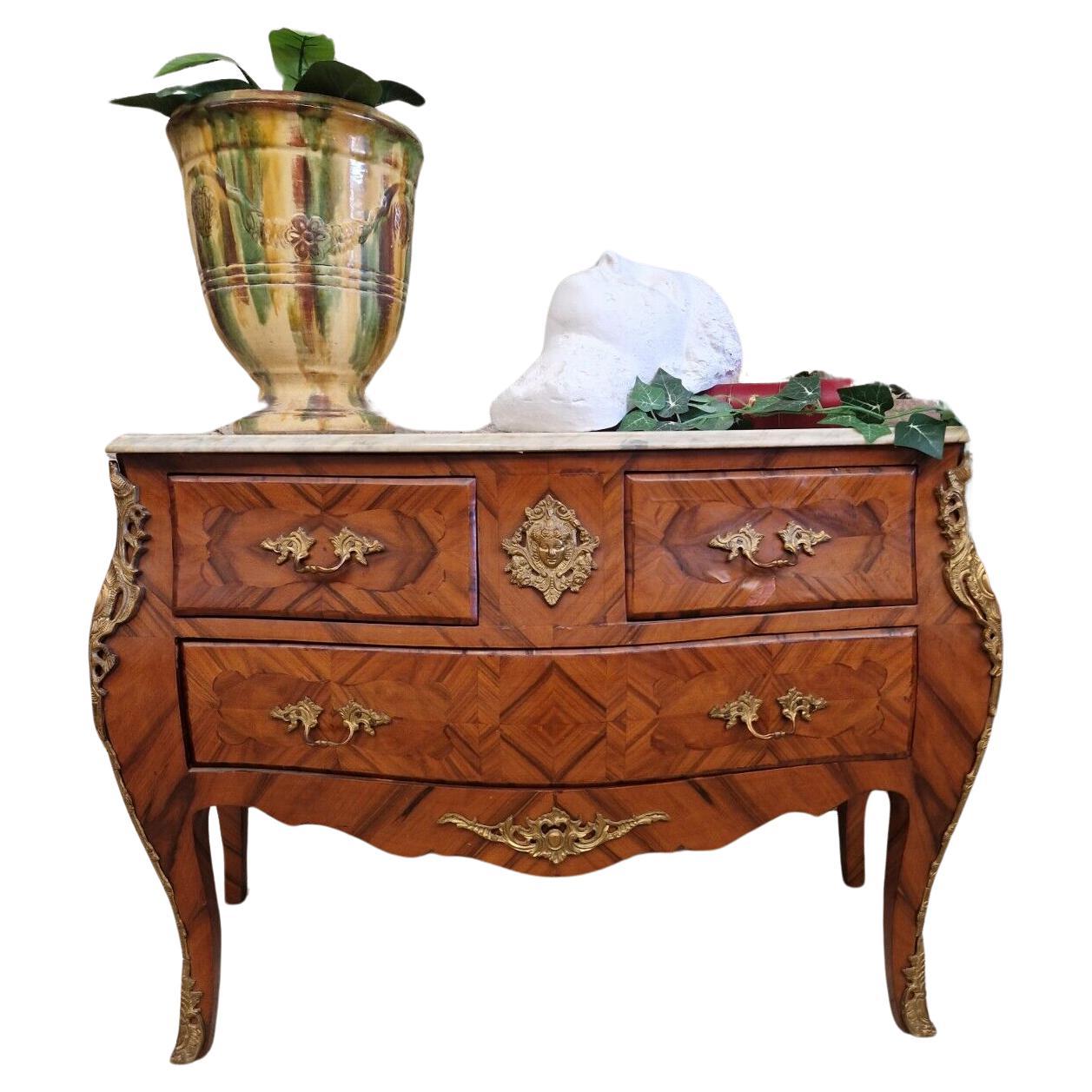 Antique French Dresser Bombe Louis XV Commode For Sale
