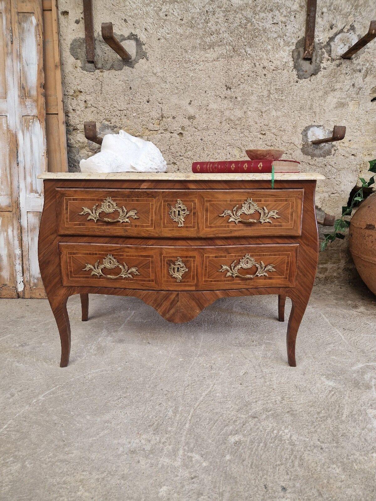Antique French Dresser Bombe Louis XV Style Commode 3