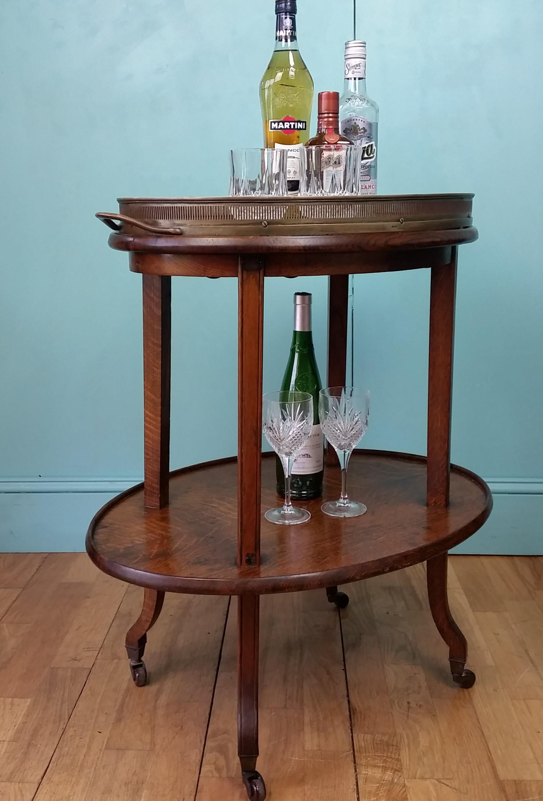 Antique French drinks trolley 4