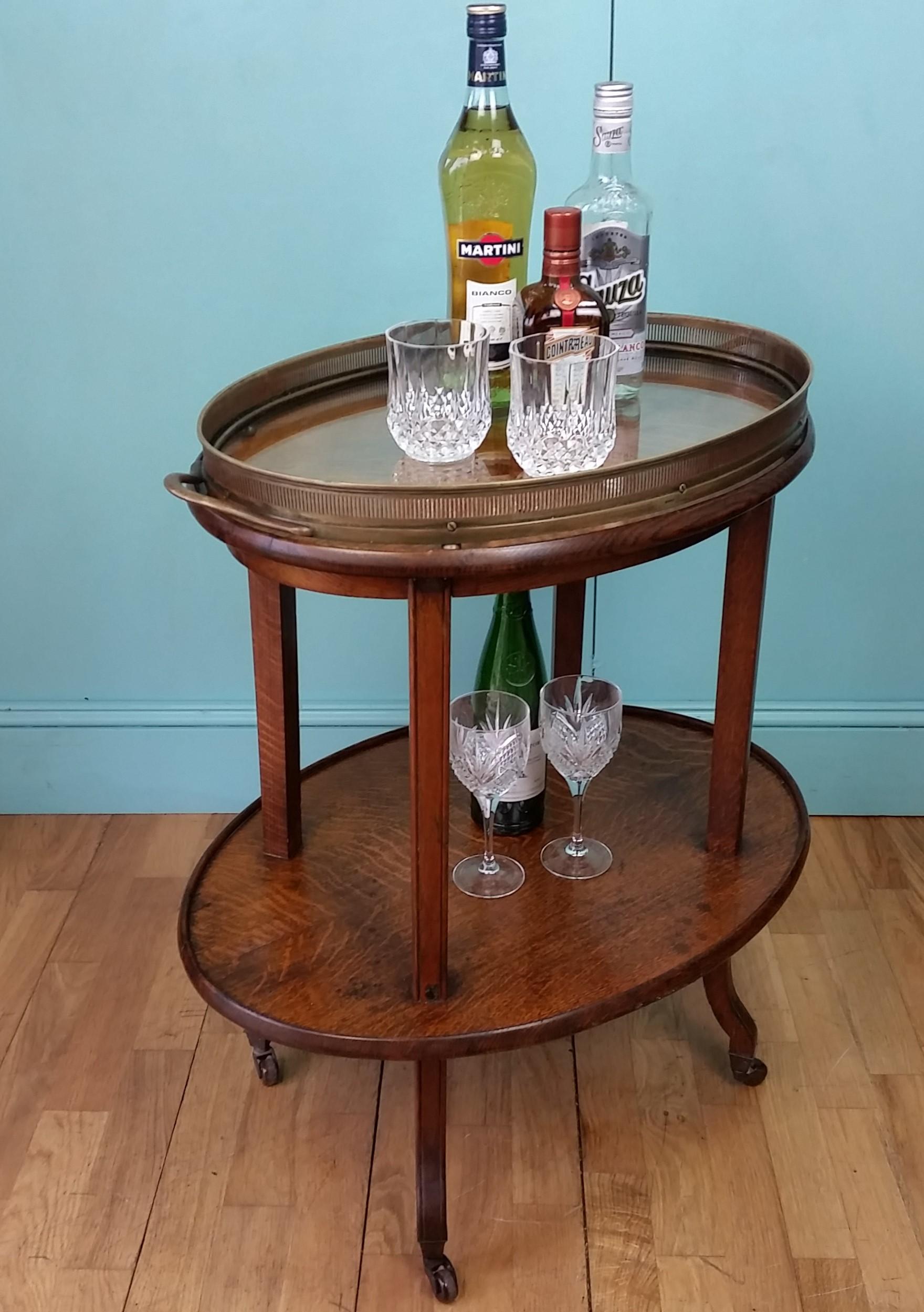 19th Century Antique French drinks trolley