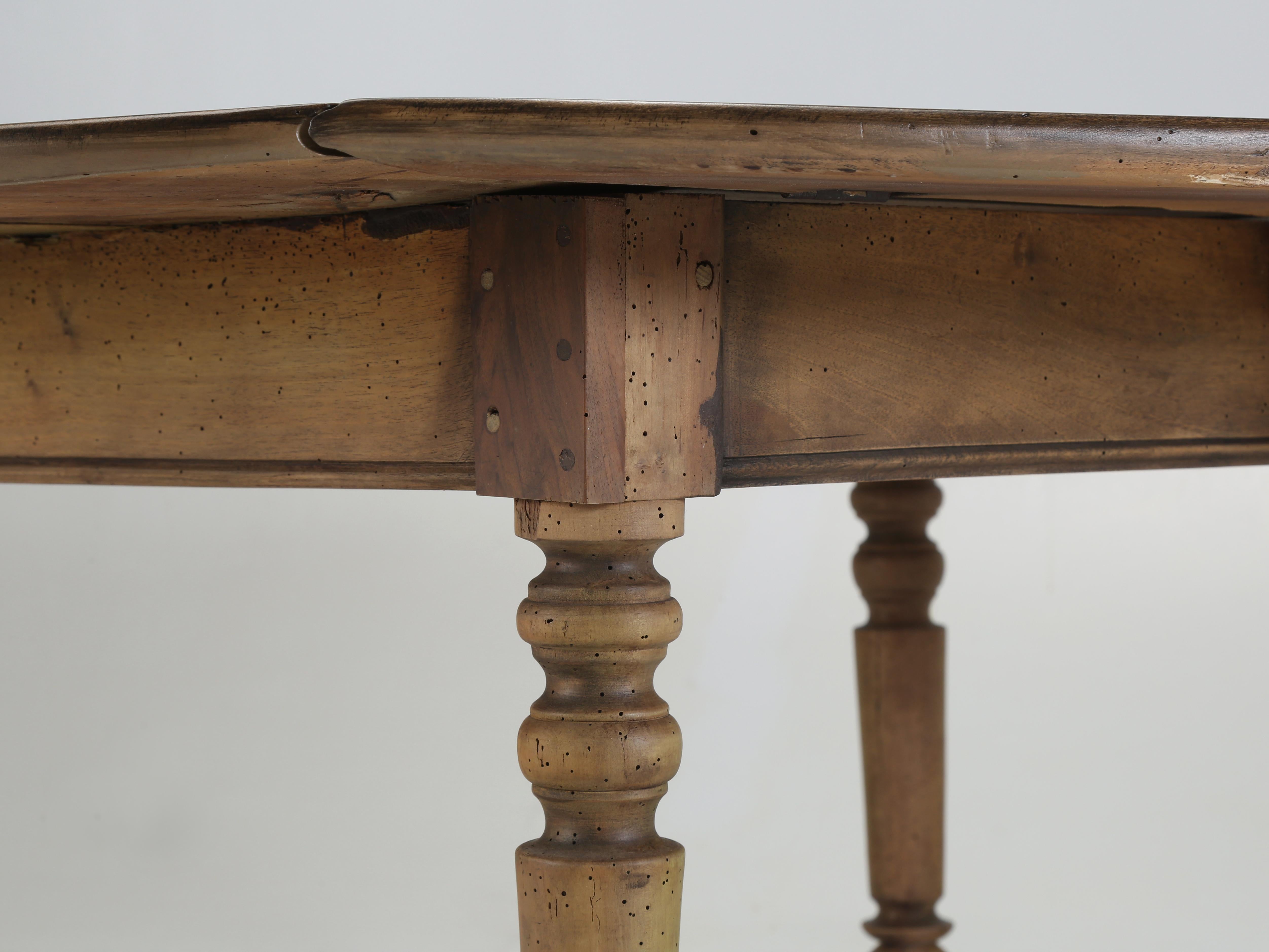 Antique French Drop Leaf Dining or Kitchen Table Restored circa mid-1800's For Sale 5