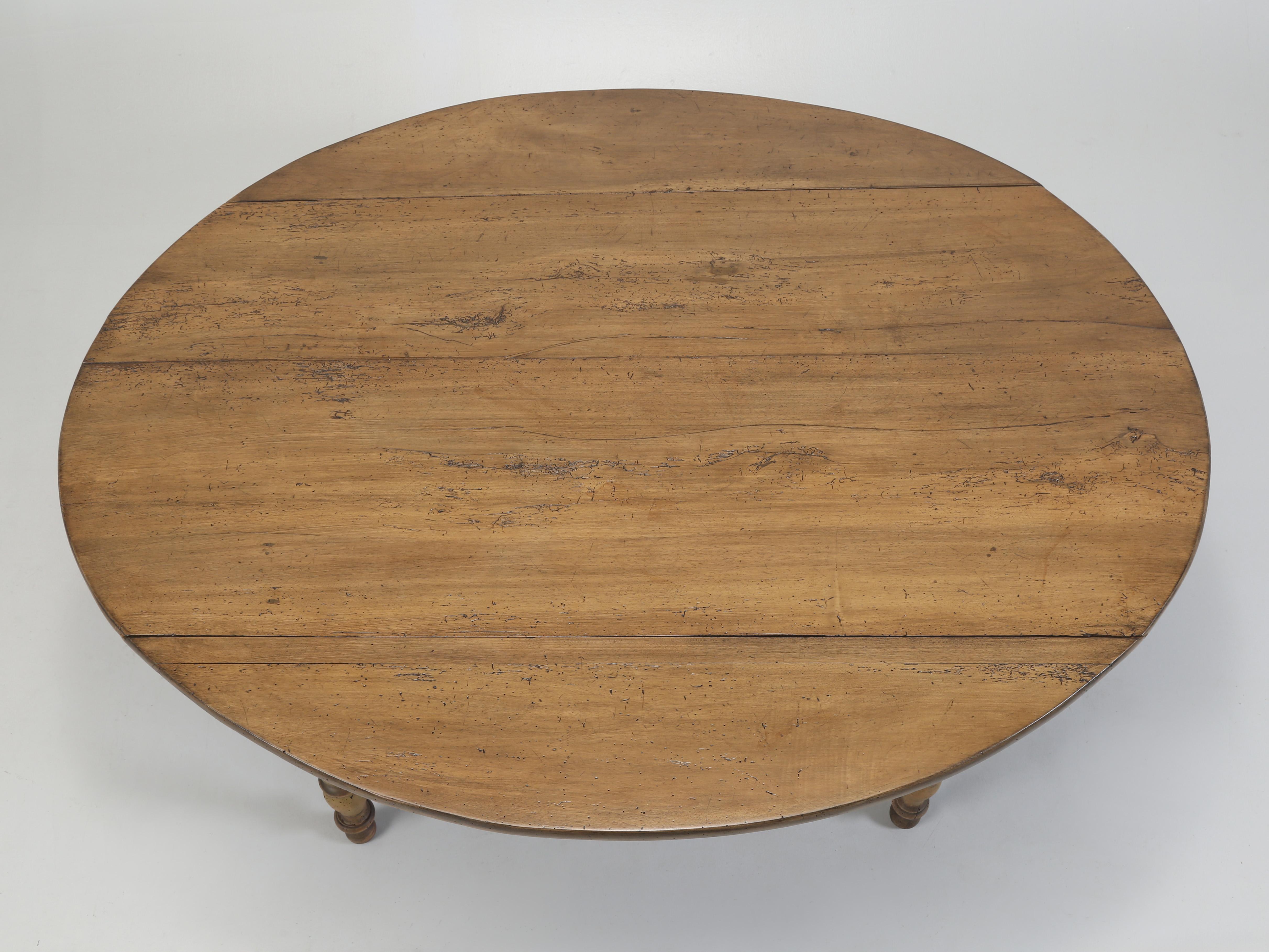 Country Antique French Drop Leaf Dining or Kitchen Table Restored circa mid-1800's For Sale