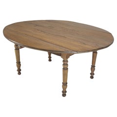Antique French Drop Leaf Dining or Kitchen Table Restored circa mid-1800's