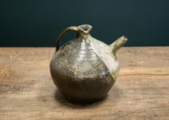 Antique French Dual-Spout Earthenware Jug, Late 19th Century