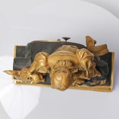 Antique French Early 19th Century Charles X Gilded Bronze Mantel Clock